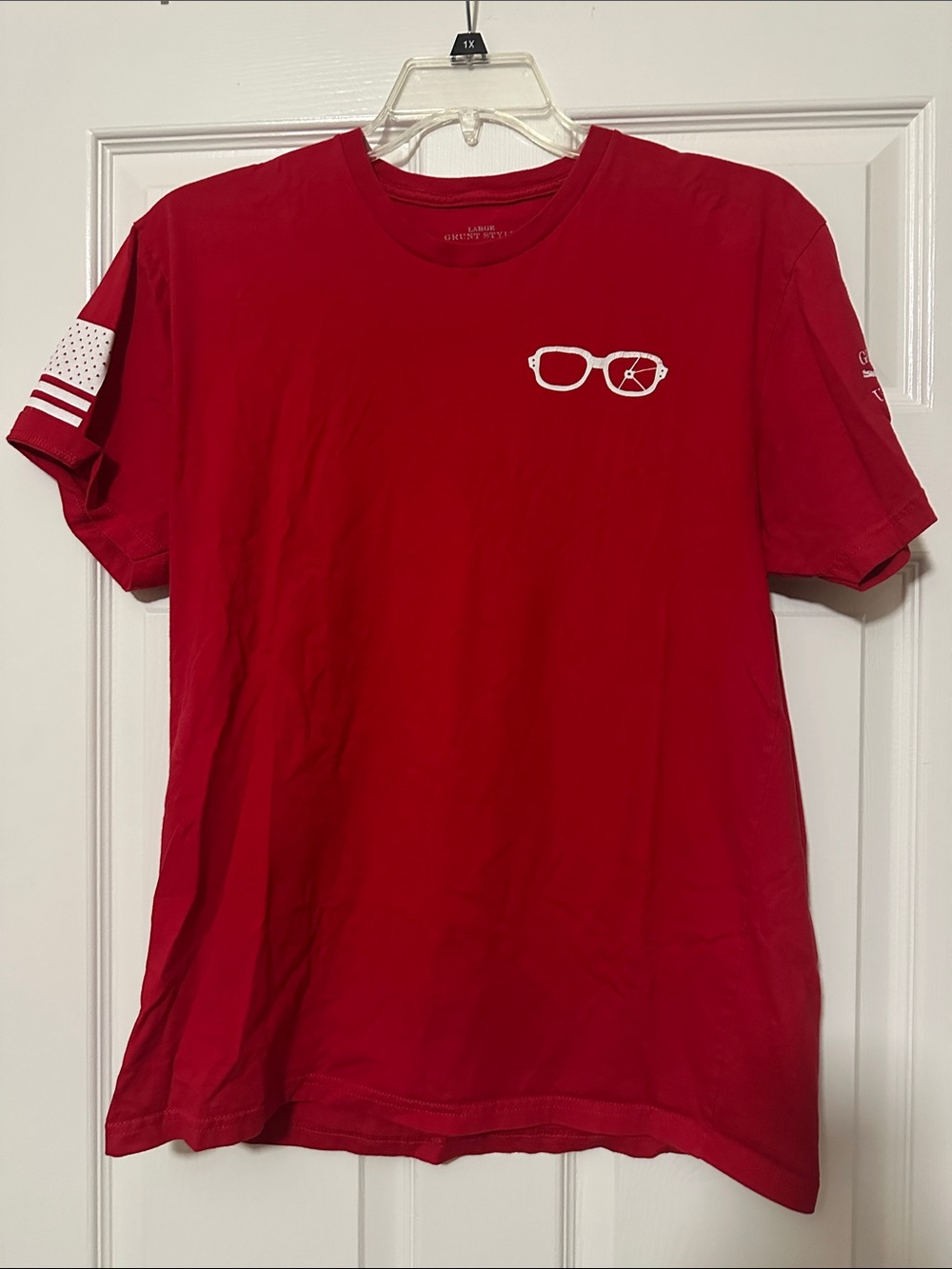 Grunt Style Red Short Sleeve Tee with You’ll Shoot Your Eye Out, Kid on back